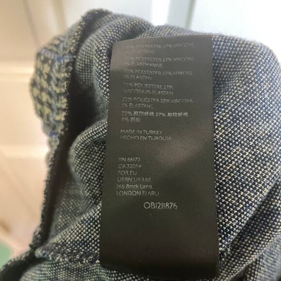 Urban Outfitters Black Gray Hounds Tooth Pull-On Trouser Flare Leg Pants Small - Picture 5 of 5